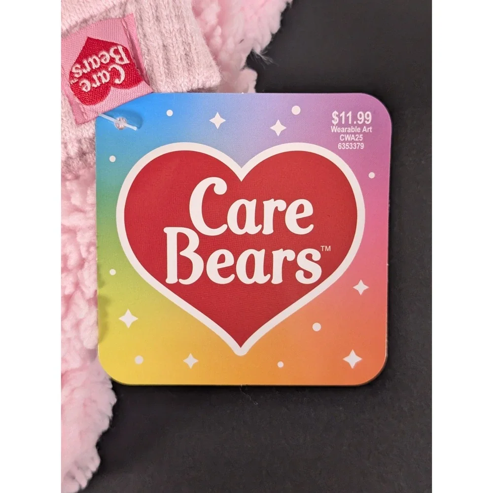 Care Bears Toddler Girls Pink 2 PC Set Beanie And Mittens NWT